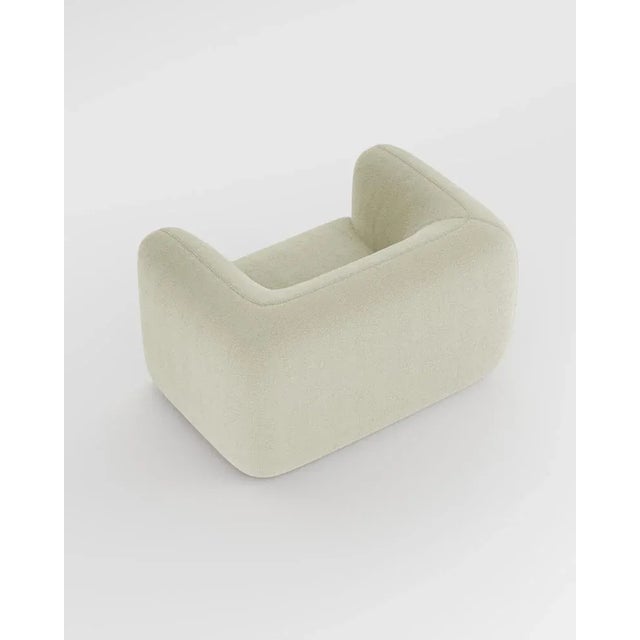 Jacob Armchair in Fabric Boucle Beige by Collector Studio For Sale - Image 4 of 5