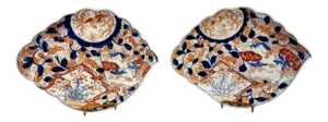 Japanese Imari Shaped Plates, 1900s, Set of 2