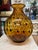 Glass Vintage Hand Blown Amber Swirl Tortoise Spotted Glass Vase For Sale - Image 7 of 8