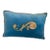 Early 19th Century Pillow Turquoise Velvet With Handmade Gold Embroidery For Sale