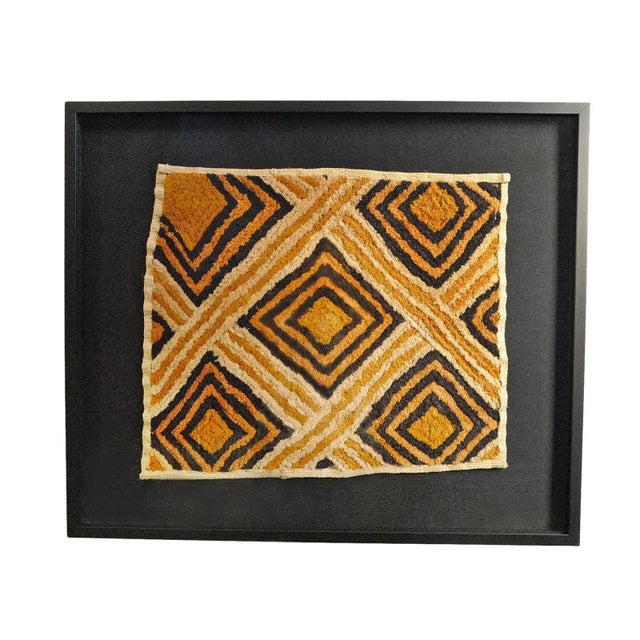Modern Vintage Framed Shoowa Tribal African Grass Textile For Sale - Image 3 of 3