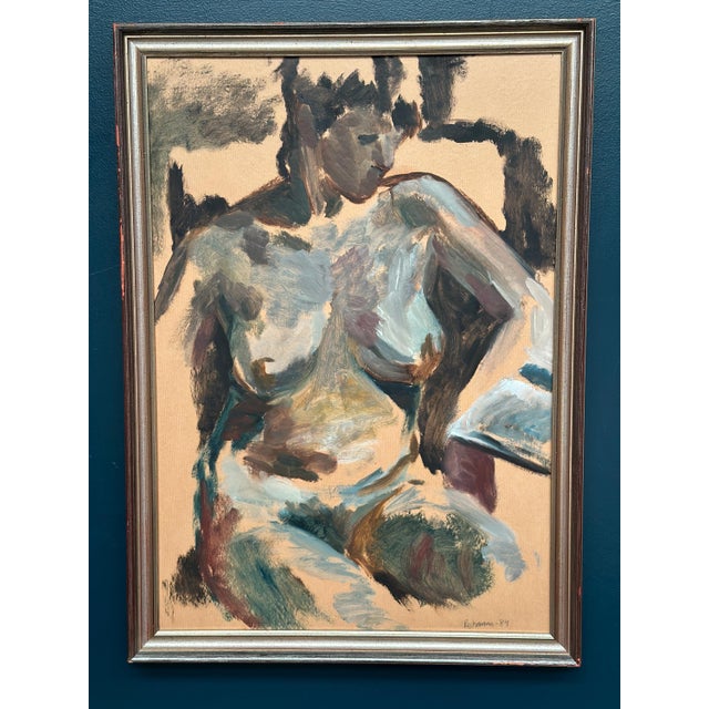 Mats Rehnman, Nude Study, 1984, Oil Painting on Panel, Framed For Sale - Image 9 of 18