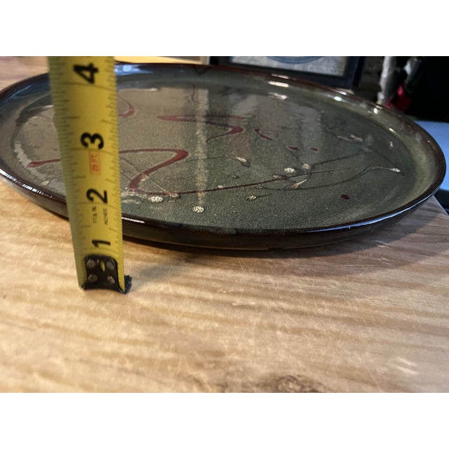 Abstract 1970s Abstract Pottery Splatter Paint Style Tray For Sale - Image 3 of 7