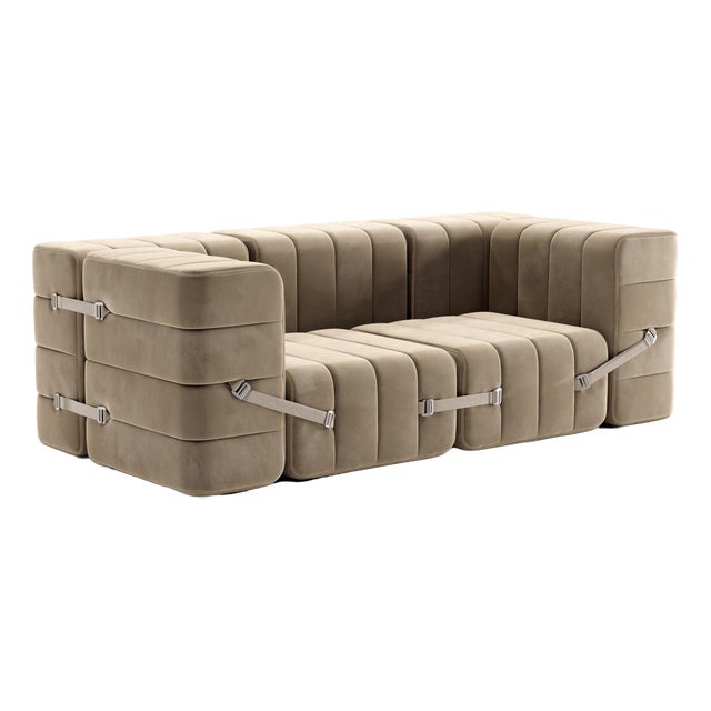 Modular Two-Seater Sofa with Armrests in Barcelona Fabric by Ambivalenz, Set of 7 For Sale
