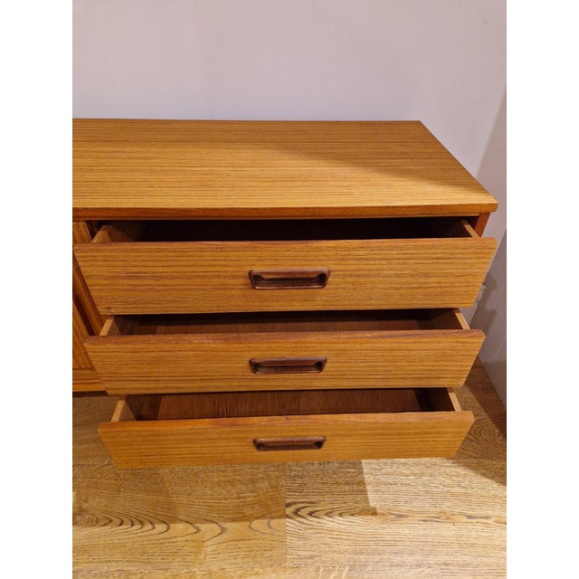 Mid-Century Blonde Sideboard with Sliding Doors, 1960s For Sale - Image 13 of 18