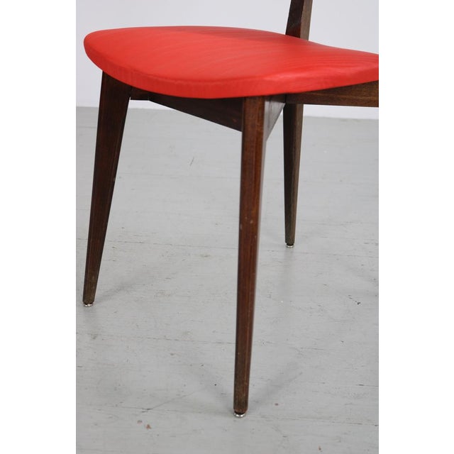 Kitchen Chair with Red Synthetic Leather Cover, 1960s For Sale - Image 15 of 18
