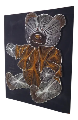 Mid Century Modern String Art of Teddy Bear