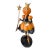 Whimsical Halloween Girl, Pumpkin Head Sculpture, With a Crown and Wand With Star Cheerful For Sale