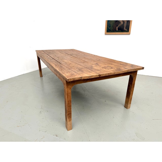 Large Brutalist Farmhouse Table in Oak, 1950s For Sale - Image 15 of 18