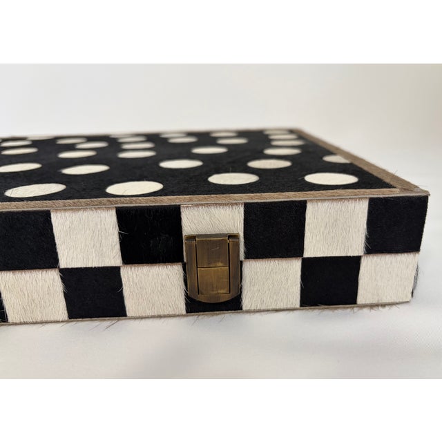 MacKenzie-Childs Cowhide Backgammon Set For Sale - Image 10 of 11