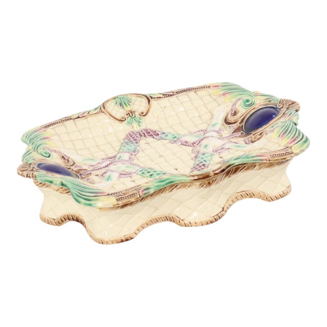 Antique 19th Century French Majolica Asparagus Plate For Sale - Image 4 of 18