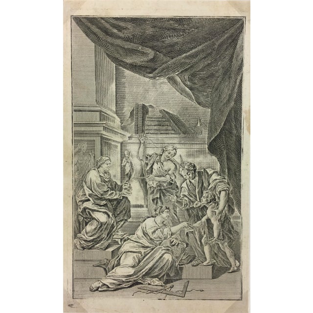 18th Century Antique The Art Muses Copper Engraving For Sale - Image 5 of 5
