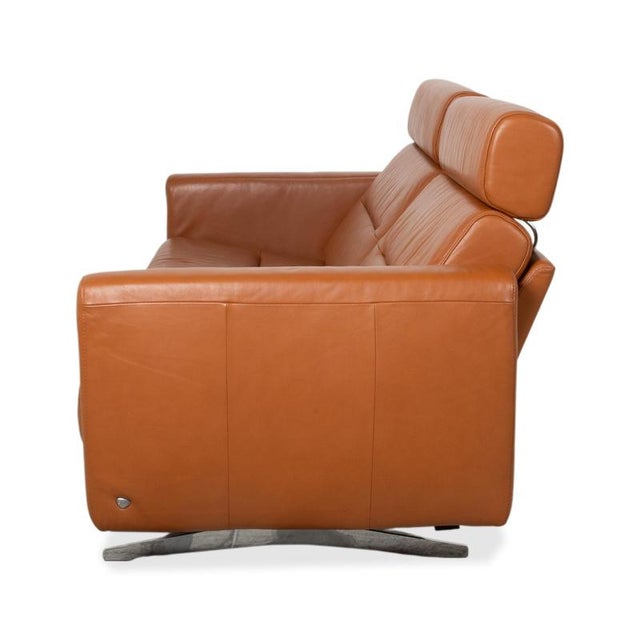 Stella 3-Seater Sofa in Brown Leather and Chrome from Stressless For Sale - Image 16 of 17
