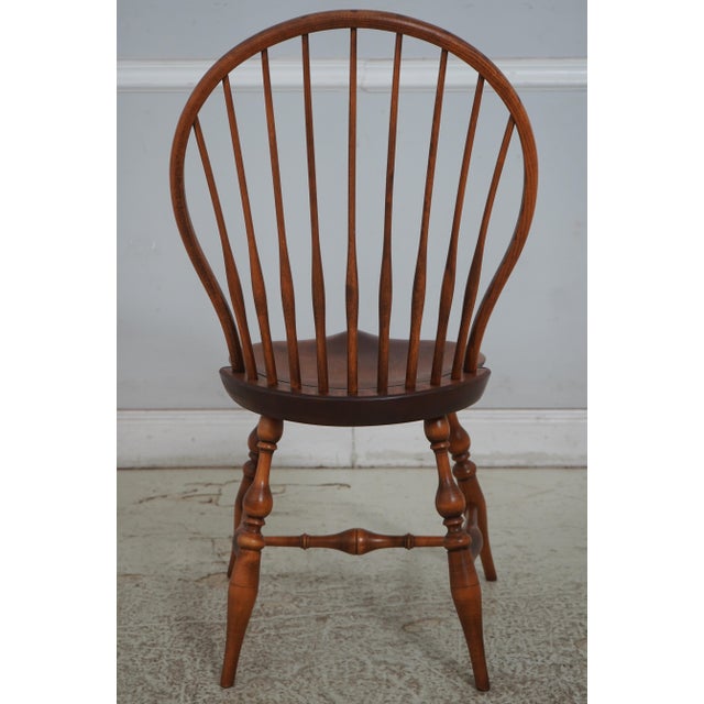 Set of 6 Dr Dimes Mixed Wood Fan Back Windsor Dining Chairs For Sale - Image 4 of 18