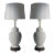 Vintage Italian Antonio Zen White Flower Lamps - A Pair For Sale