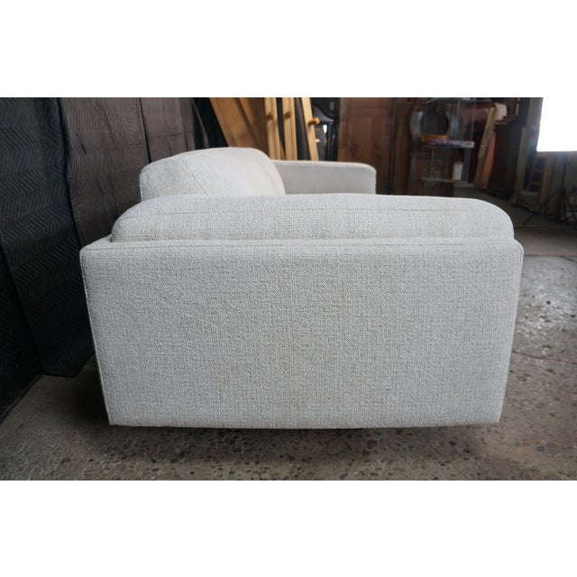 Minimalist Modern Nabu Sofa in Sand Fabric With Geometric Accent Pillows Couch For Sale - Image 11 of 15