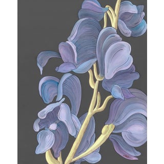 "Monkshood" Purple Wildflower Flower Painting by Allison Cosmos For Sale
