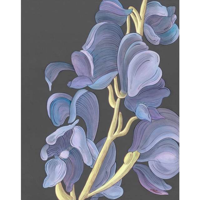 "Monkshood" Purple Wildflower Flower Painting by Allison Cosmos For Sale