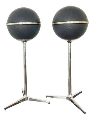 Vintage German Audiorama 7000 / 8000 Spherical Speakers from Grundig, 1970s, Set of 2