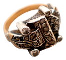 Gold Ring with Diamond Chips