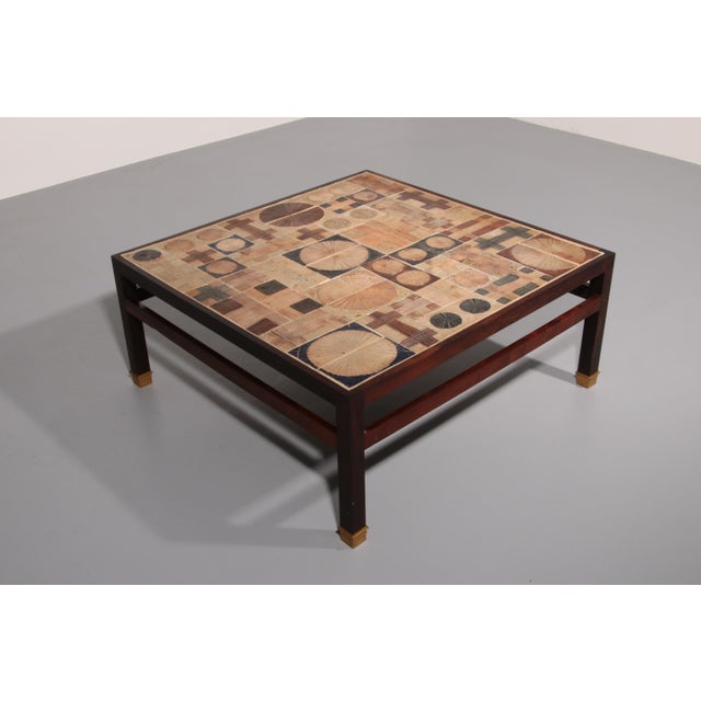 Tue Poulsen Square Tile Top Coffee Table of Wengé by Erik Wørts Denmark 1960s For Sale - Image 3 of 10
