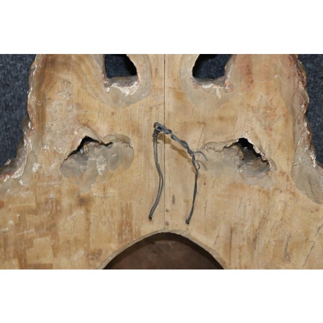 Pair Antique Carved and Gilded Wood Wall Reliquary Plaque With Angel Crests For Sale In Philadelphia - Image 6 of 10