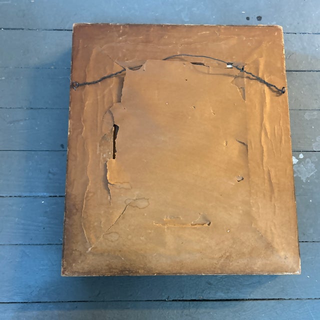 1930s 1930’s Original Female Portrait Orientalist Style Painting in Chunky Gold Period Frame For Sale - Image 5 of 5