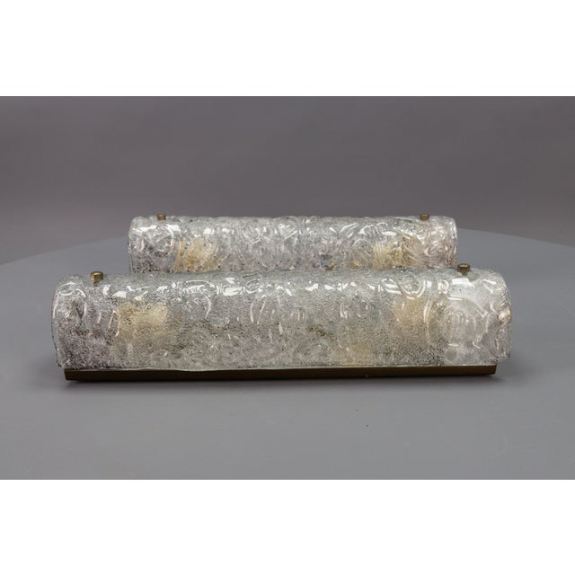 Mid-Century Modern Ice Glass Wall Sconces with Sockets, 1970s, Set of 2 For Sale - Image 12 of 18