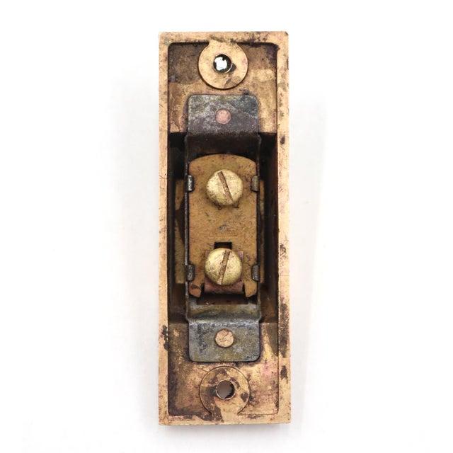 Traditional Vintage Single Button Polished Brass Door Bell For Sale - Image 3 of 3