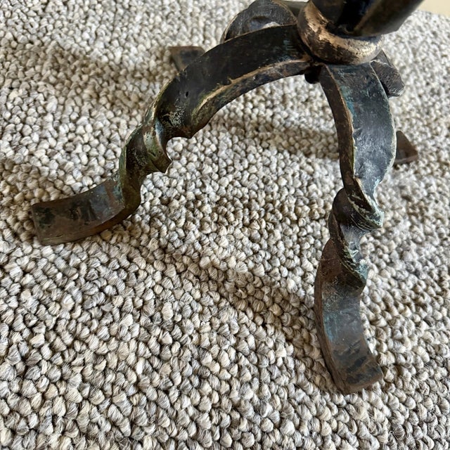 Black Sunflower Arts & Crafts Wrought Iron Fireplace Hearth Set Hand Forged 1900s For Sale - Image 8 of 15