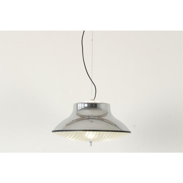 Silver Suspension Light in Structural Glass, Italy, 1965 For Sale - Image 8 of 8