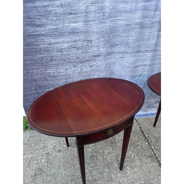 Paine Furniture 1960s Paine Furniture Federal Style Fold-Down Side Tabes (A Pair) For Sale - Image 4 of 11