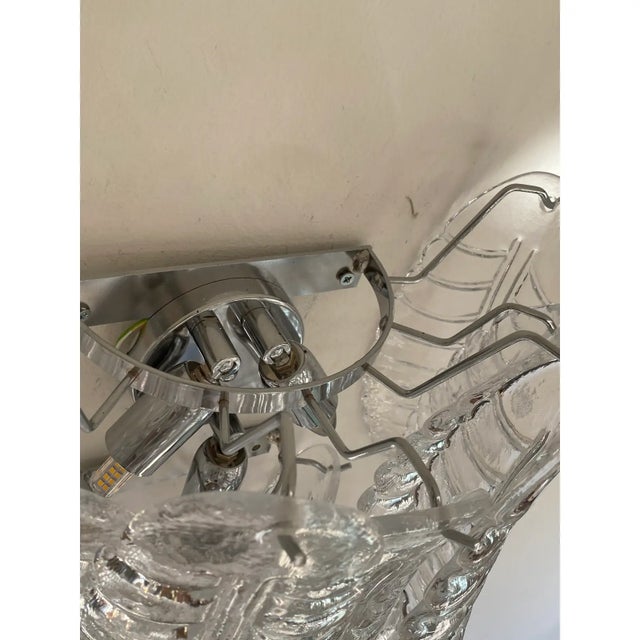 Transparent Transparent “Felci” Murano Glass Sconces – A Pair For Sale - Image 8 of 10