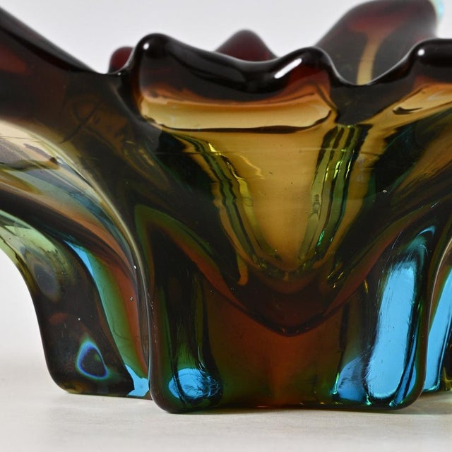Sommerso Murano Glass Bowl from Cristallo Venezia CCC, 1960s For Sale - Image 10 of 11