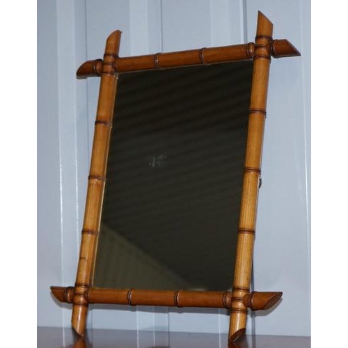 French Style Decorative Faux Bamboo Wall Mirror For Sale - Image 4 of 12