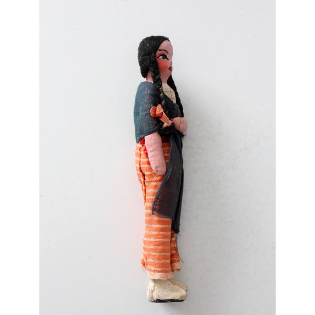 Black Vintage Handmade Folk Art Cloth Doll For Sale - Image 8 of 12
