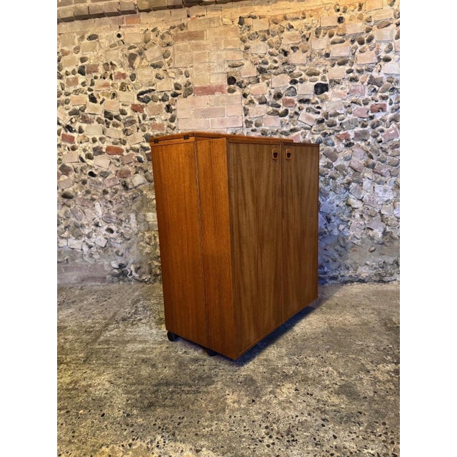Vintage Danish Teak Fold-Out Bar Drinks Cabinet, 1960s For Sale - Image 16 of 18