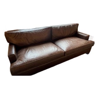 Chocolate Brown Leather Sofa For Sale