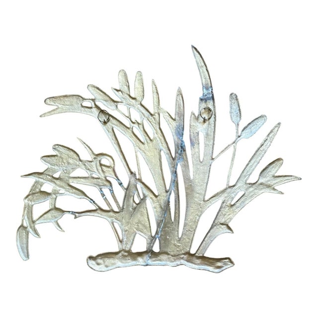 Mid-Century Modern Vintage Brass Botanical Grasses & Seed Heads Wall Sculpture For Sale - Image 3 of 6
