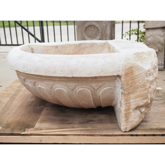 18th Century Carved Limestone Corner Sink or Fountain Basin From Apt, France For Sale - Image 9 of 12