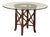 Hollywood Regency Round Glass Top Rattan Dining Table For Sale