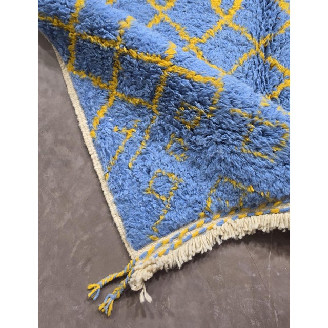2020s Handmade Blue Moroccan Rug - 8.1 X 4.8 Ft For Sale - Image 5 of 8
