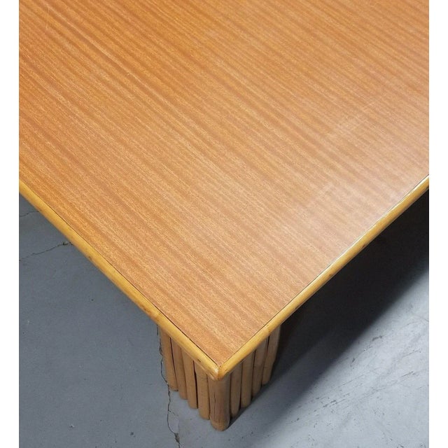 1950s 1950s Restored Rattan Coffee Table with Formica Top For Sale - Image 5 of 6