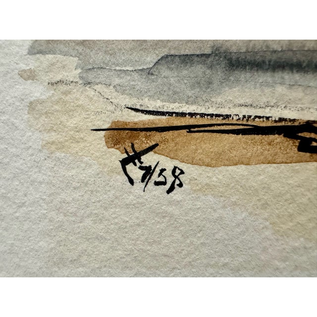 1950s Henry Emil Salloch Original Watercolor on Paper Villa Grove, Colorado. 1958. For Sale - Image 5 of 8