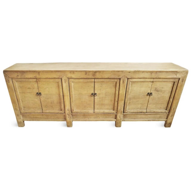 Vintage Raw Elm Modern Farm Sideboard Credenza For Sale - Image 4 of 12