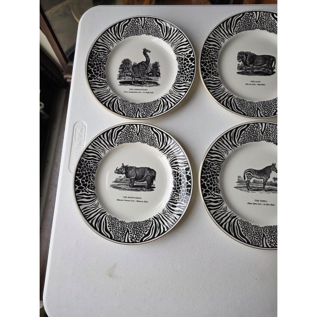 Art Deco Bewicks Beastes Prinknash Abbey Pottery Plates Six For Sale - Image 3 of 8