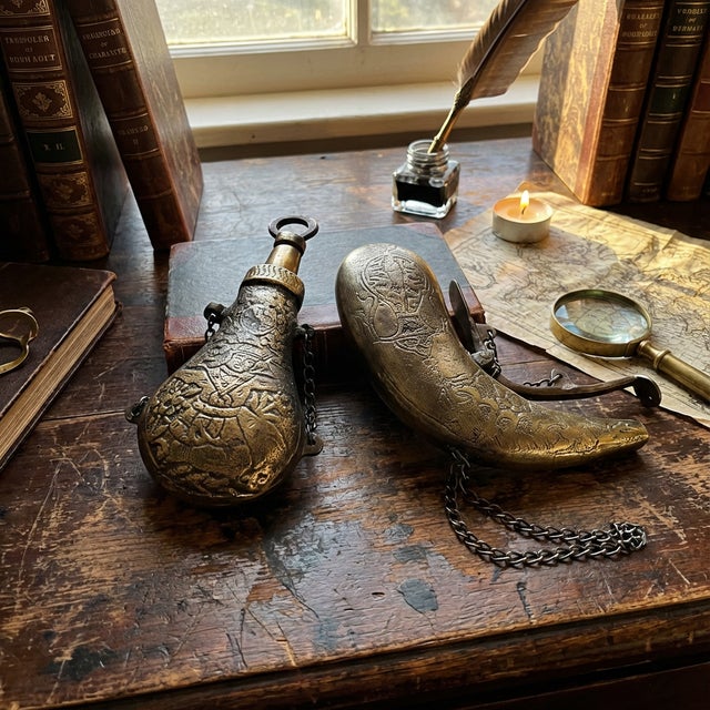 Brass Gun Powder Flask For Sale In Los Angeles - Image 6 of 6