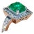 Certified Natural 4.7CTS VS G Diamond Emerald 950 Solid Platinum Ring, size 5.25 For Sale