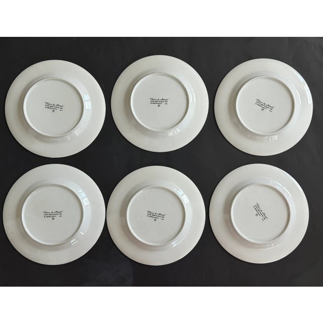 Fitz and Floyd Fitz and Floyd Black Floral Dessert or Salad Plate Dish Set of 6 For Sale - Image 4 of 12