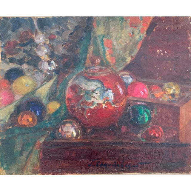 Soviet Still Life Oil Painting, Family Holiday Art, 1970s 36-44 For Sale